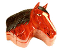 Multi-color wood Intarsia Horse Head Puzzle Box hand made